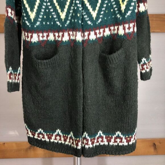 Free PEOPLE Frosted Fair Isle Mohair Wool Snap Button Midi Knit Cardigan‎ XS - Picture 5 of 11